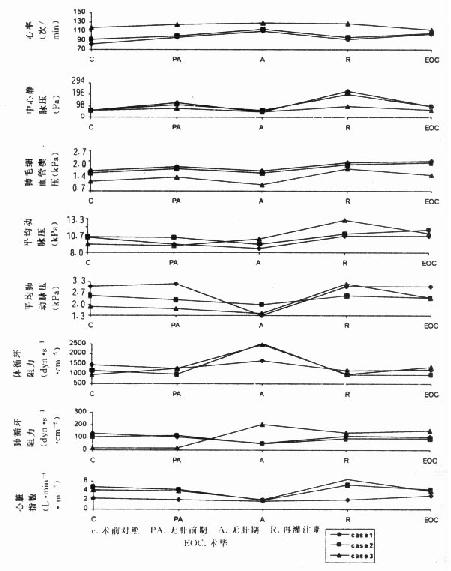 病人术中各项循环指标