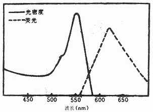 TMRITC在可见光区的吸收光谱和发射光谱 