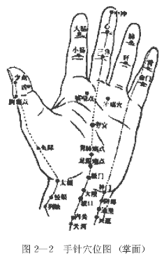 手针穴位图（掌面）