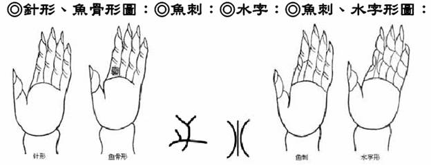 針形、魚骨形圖；魚刺、水字；魚刺、水字形圖